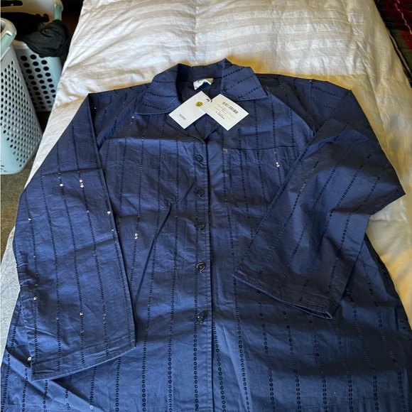 Sleeper Other - Sleeper Navy Blue Sequin Pajama Set Size XL NWT